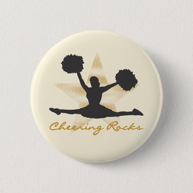 Goldzujubelnde Felsen-T - Shirts und Geschenke Button (Vorderseite)