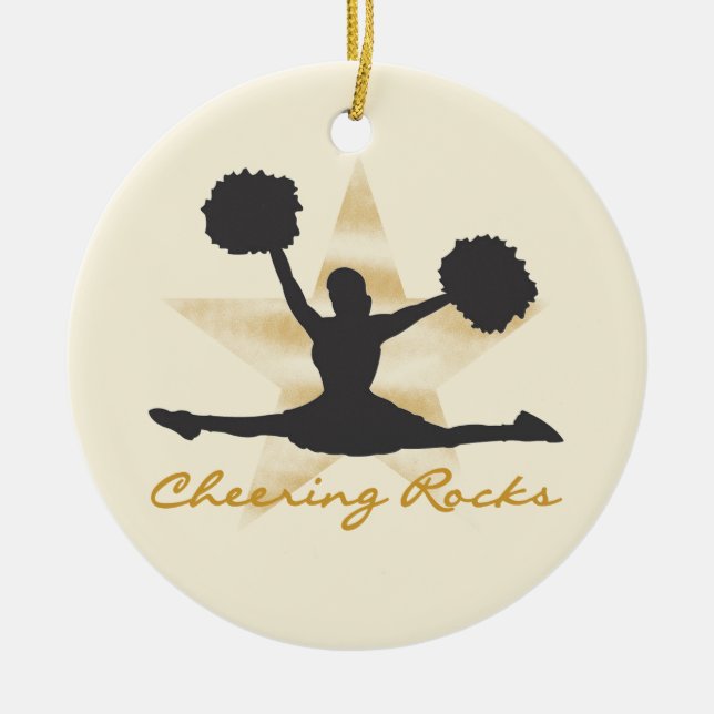 Goldzujubelnde Felsen-T - Shirts und Geschenke Keramik Ornament (Vorne)