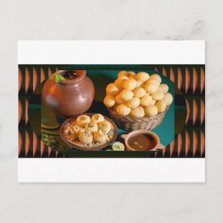GOLE GAPPAY Panni Puri Indian Cuisine Snack Postkarte