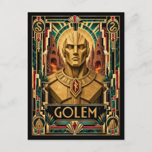Golem, Art Deco Mythisch Postkarte