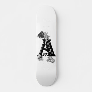Golem - Gargoyle auf Logo und Skull Skateboard