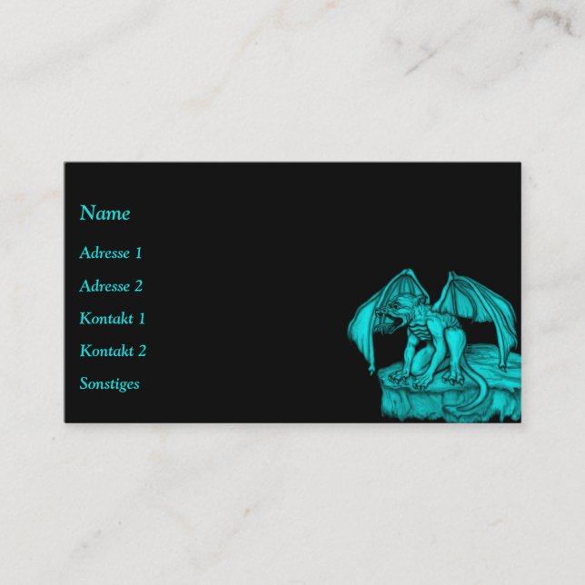 Golem Gargoyle Business Card Visitenkarte (Vorderseite)