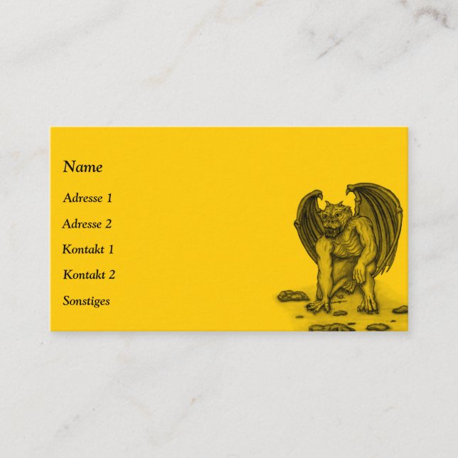 Golem Gargoyle Business Card Visitenkarte (Vorderseite)