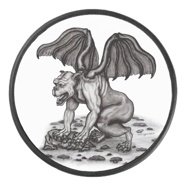 Golem Gargoyle Eishockey Puck (Vorderseite)