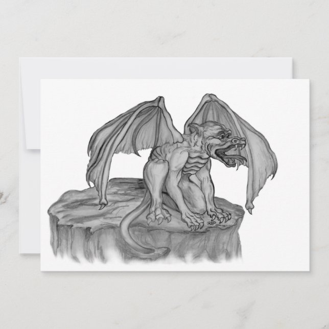 Golem Gargoyle Feiertagskarte (Vorderseite)