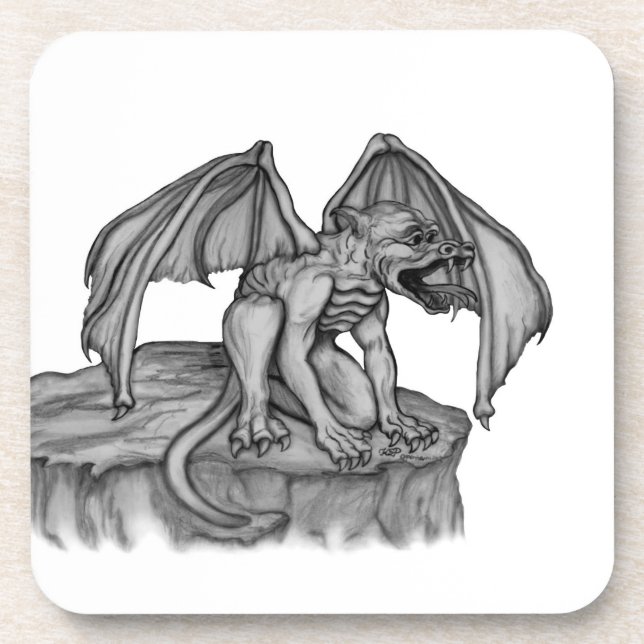 Golem Gargoyle Getränkeuntersetzer (Vorderseite)