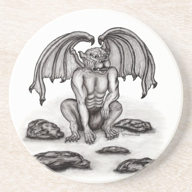 Golem Gargoyle Getränkeuntersetzer (Vorne)