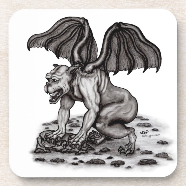 Golem Gargoyle Getränkeuntersetzer (Vorderseite)