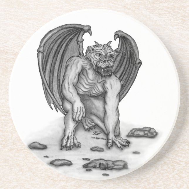 Golem Gargoyle Getränkeuntersetzer (Vorne)