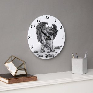Golem Gargoyle Große Wanduhr