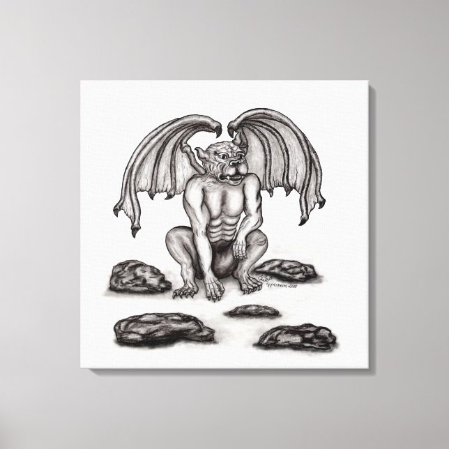 Golem Gargoyle Leinwanddruck (Vorderseite)