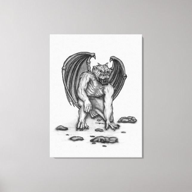 Golem Gargoyle Leinwanddruck (Vorderseite)