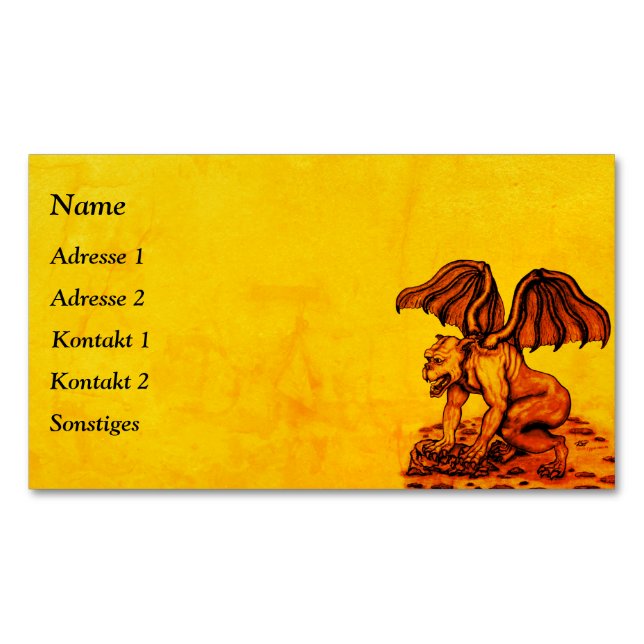 Golem Gargoyle Magnet Business Card (Vorderseite)