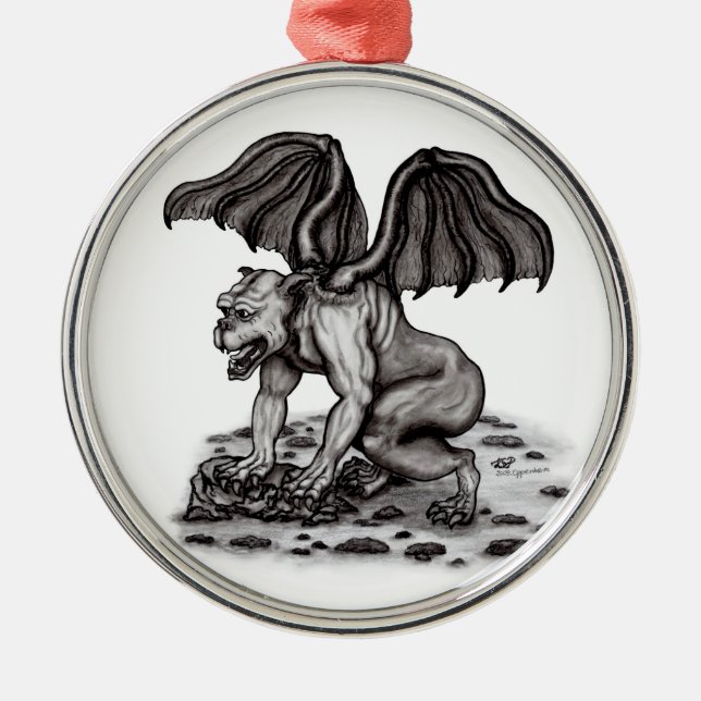 Golem Gargoyle Ornament Aus Metall (Vorne)