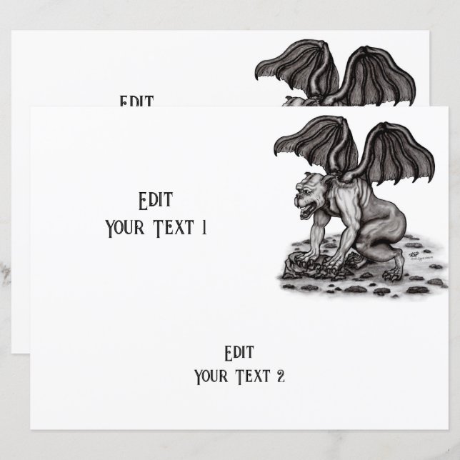 Golem Gargoyle Paper Sheet (Vorne/Hinten)