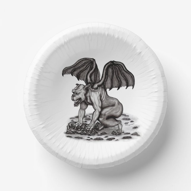 Golem Gargoyle Pappteller (Vorderseite)
