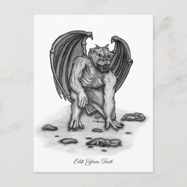 Golem Gargoyle Postkarte (Vorderseite)