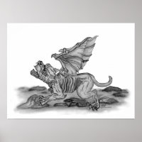 Golem - Gargoyle schwarz-weiß design
