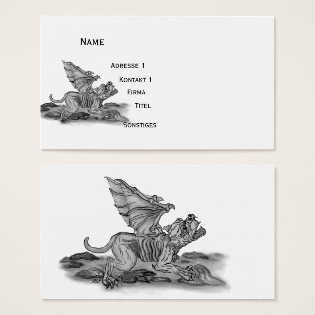 Golem Gargoyle , Schwarzweiß-Design (Vorne & Hinten)