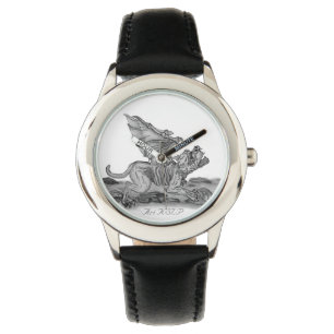 Golem Gargoyle, Schwarzweiß-Design Armbanduhr