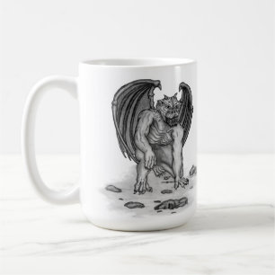Golem Gargoyle Schwarzweiß-Design Kaffeetasse