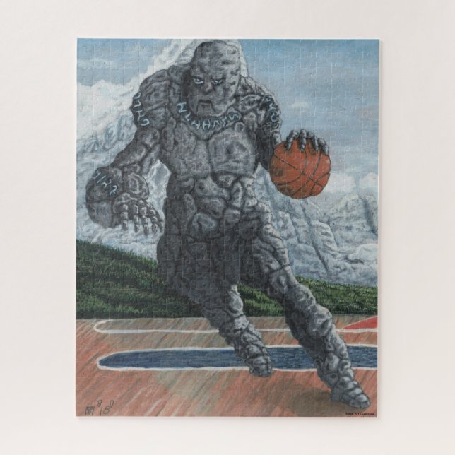 Golem Jouer Au Basket-Ball Gros Puzzle D'Art (Vertical)