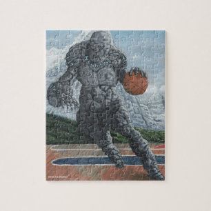 Golem Playing Basketball Kleines Fantasiepuzzle