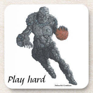 Golem Playing Basketball Sport Plastik Untersetzer