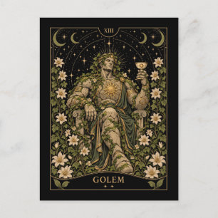 Golem, Sternenlicht-Tarot-Kunst Postkarte