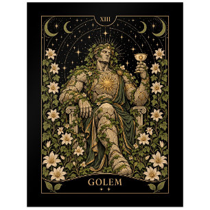 Golem, Sternenlicht-Tarot-Kunst Postkarte