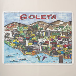 Goleta Map Sherpa Blanket Sherpadecke