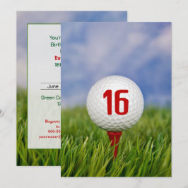 Golf 16. Geburtstagsparty Einladung