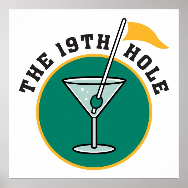 Golf 19. Loch Drink Zeit Spaß Poster (Vorne)