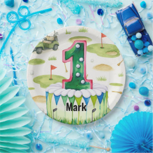 Golf 1 Geburtstag 1 Jahr alter Golfer Nummer 1 Pappteller