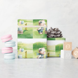 Golf 1. Geburtstag einjähriger Golfer Geschenkpapier