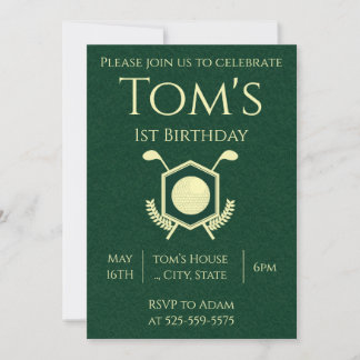 Golf 1. Geburtstag Einladung