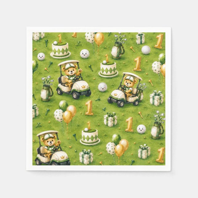 Golf 1. Geburtstag  Serviette (Vorderseite)