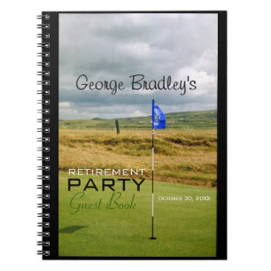 Golf 1 personalisiertes Ruhestands-Party-Gast-Buch Notizblock