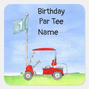 Golf 1er anniversaire Carré Sticker