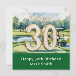 Golf 30. Geburtstag auf dem Golfplatz Karte