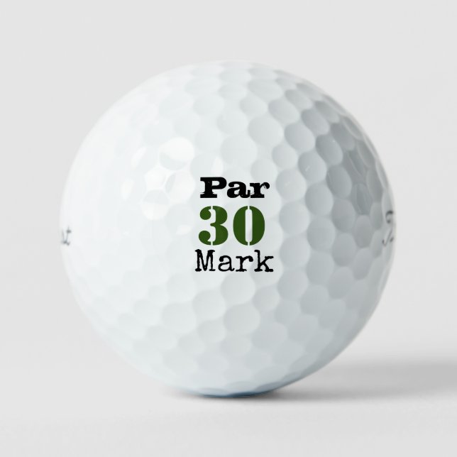Golf 30. Geburtstag Par Tee 30 Party Golfball (Vorderseite)