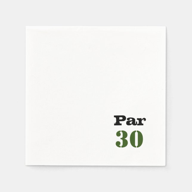 Golf 30. Geburtstag Par Tee 30 Party Serviette (Vorderseite)