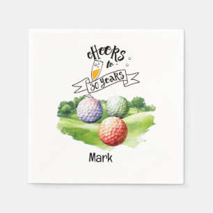 Golf 30. Geburtstag Par tee Dreißig Party Aquarell Serviette