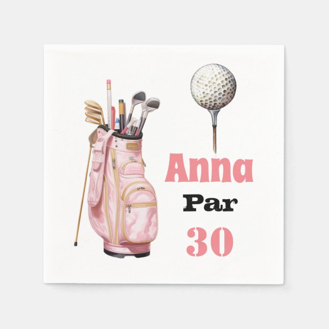 Golf 30. Geburtstag Par Tee Frau pink Serviette (Vorderseite)