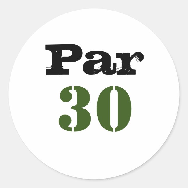 Golf 30. Geburtstag Party Runder Aufkleber (Vorderseite)