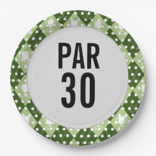 Golf 30. Geburtstag Polka dot golfer Geburtstag Pappteller