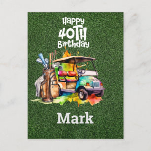 Golf 40. Geburtstag  Golfer Jahre des Großartigsei Postkarte