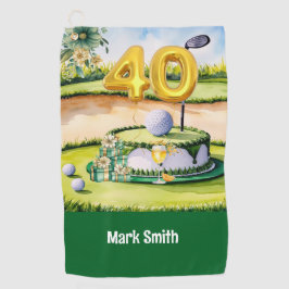 Golf 40. Geburtstag mit Cake on Course for Golfer Golfhandtuch