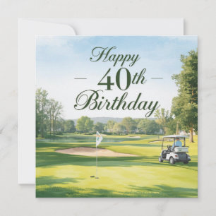 Golf 40. Geburtstag mit Golfwagen auf dem Golfplat Karte