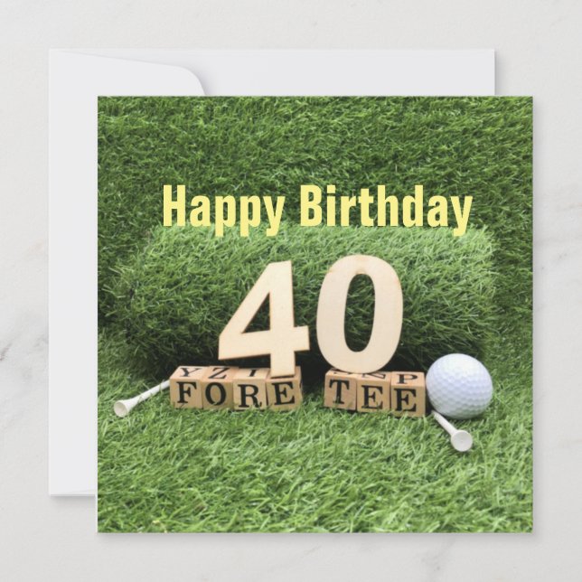 Golf 40e anniversaire avec numéro et carte balle d (Devant)